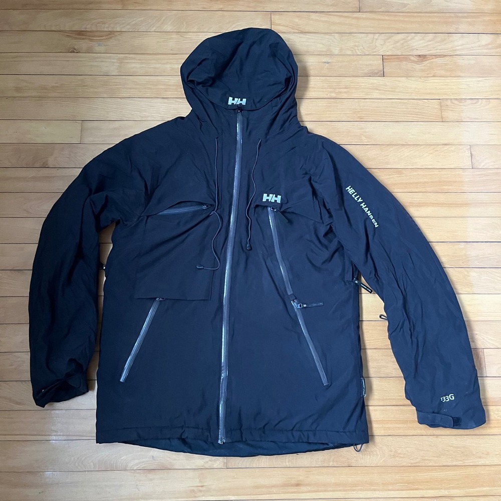 Helly Hansen Warmcore Primaloft 133G Jacket Mens Black Hooded Technical Shell L